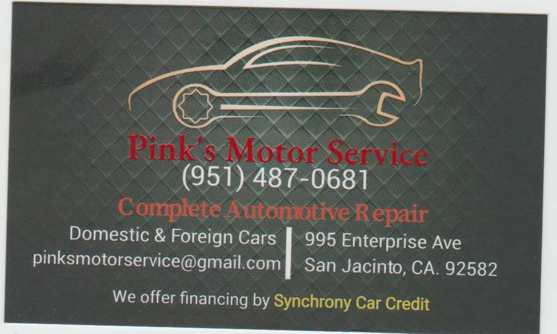 Pink's Motor Service Inc offers A/C diagnostics, brake pads replacement, oil change, and water pump service with up to 44% off - Primary Image