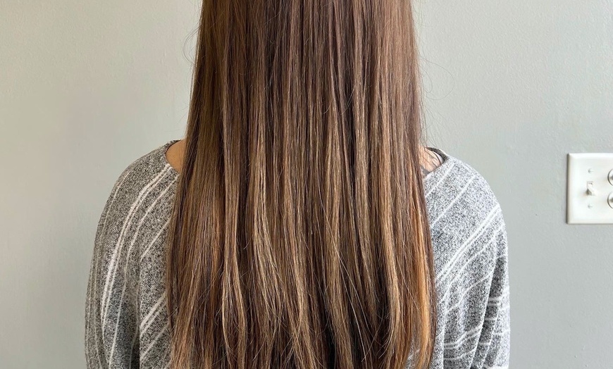 Image 1: Transform: Full-Head Butterfly/Tape-in Hair Extensions w/ Trim & Style