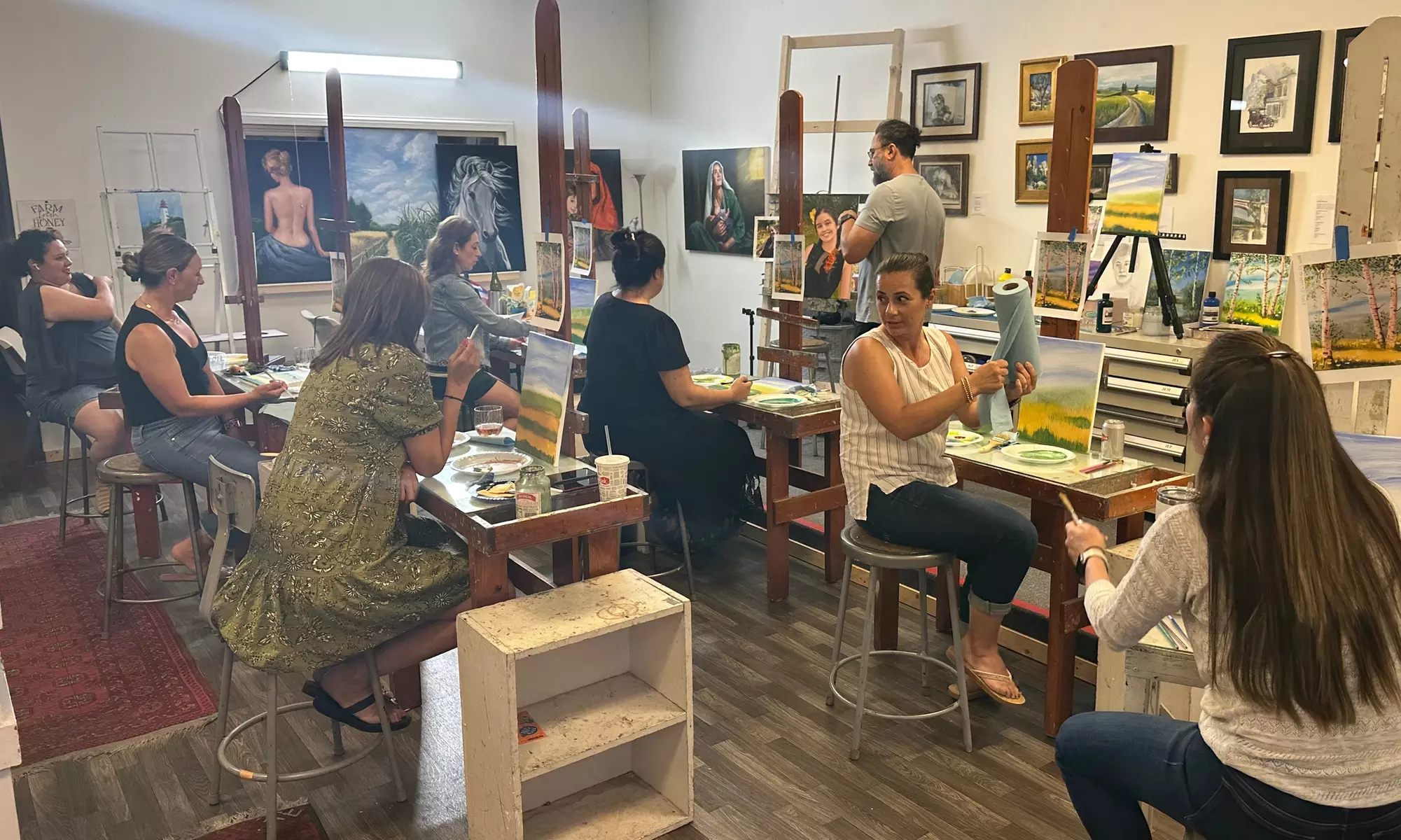 Explore painting with Northridge Art Studio: 2-hour class for 1-4 people, snacks included, up to 45% off - Second Medium