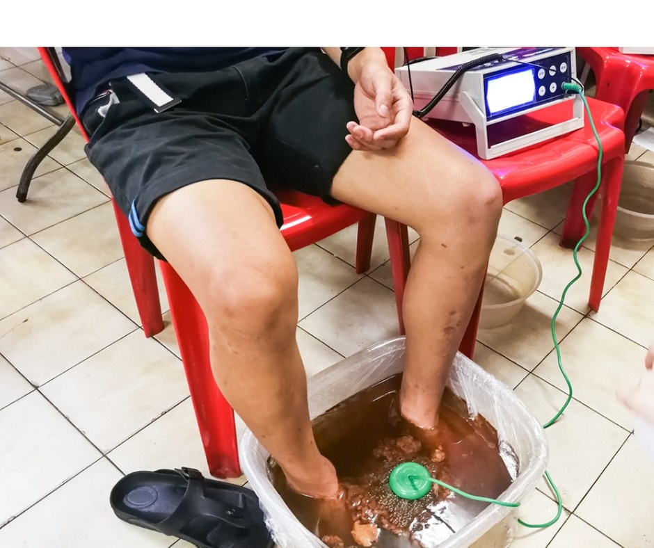 Relaxing Ionic Foot Detox with Herbal Soaks and Scrubs