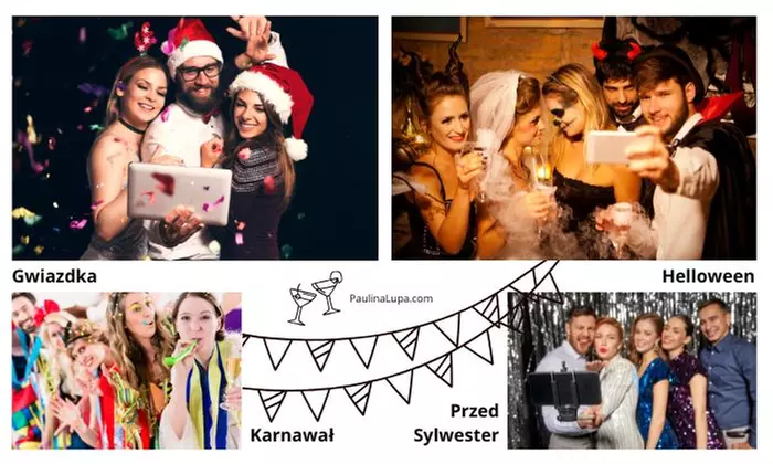 Selfie studio na wynajem z opcjonalną imprezą dla nawet 6 osób