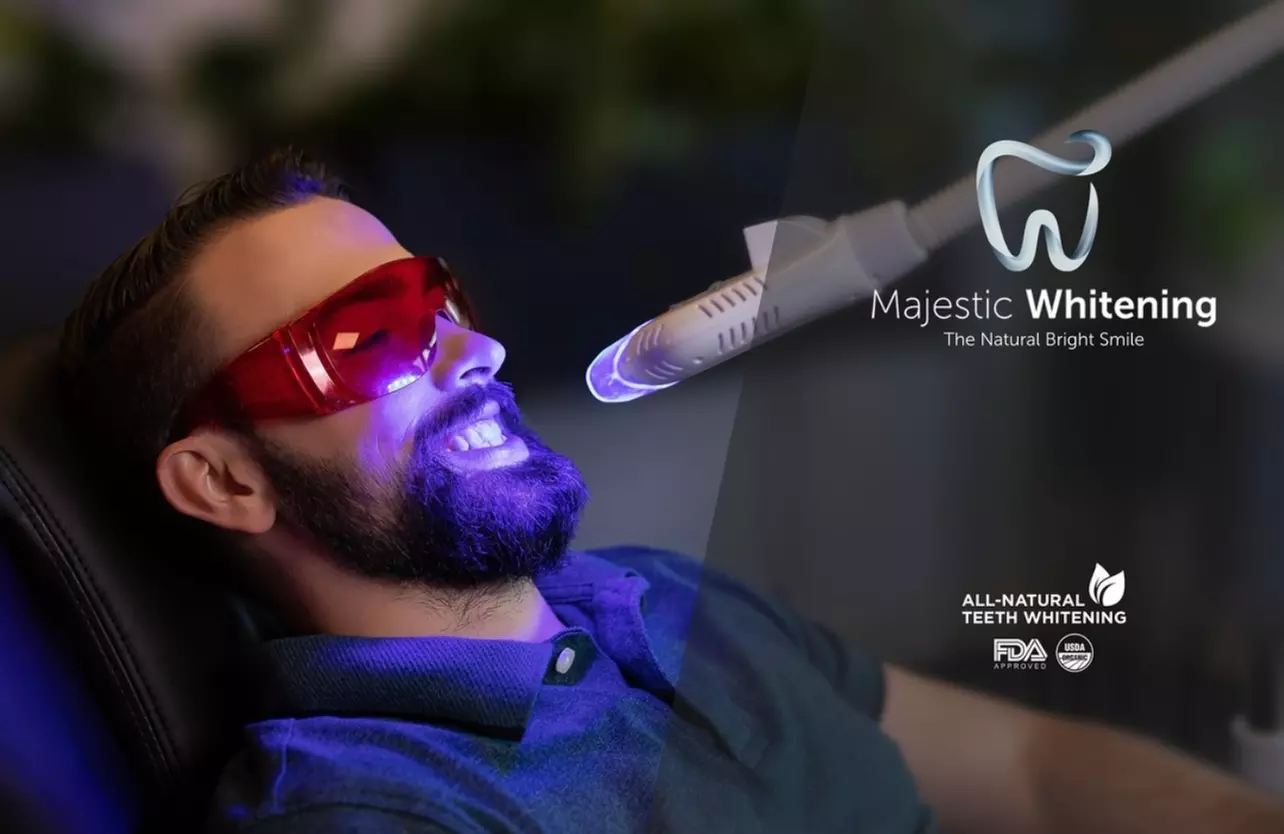 Get Brighter Teeth with One 30, 60 or 90-Minute All Natural & Organic Majestic Teeth Whitening at Up to 45% Off
