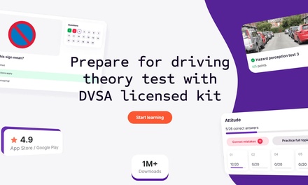 Promo code for 40% off a week's subscription to the DVSA exam preparation website - Ray App