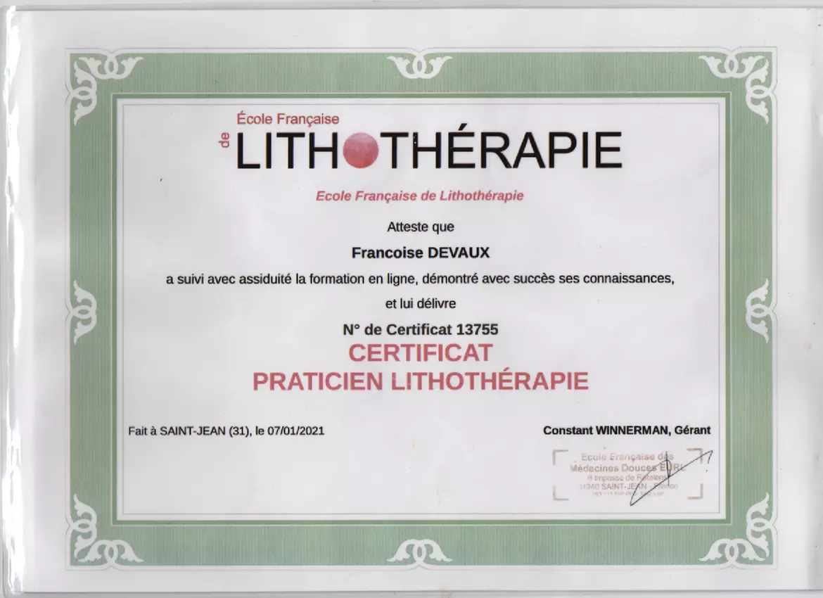 Jusqu'à 49% de remise sur Détoxification chez Devaux Françoise Praticienne en Lithothérapie