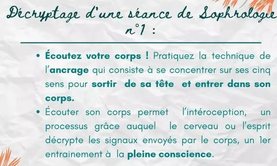 Jusqu'à 36% de remise sur Session de méditation chez Chrystelle PINCEMAIL Sophrologue