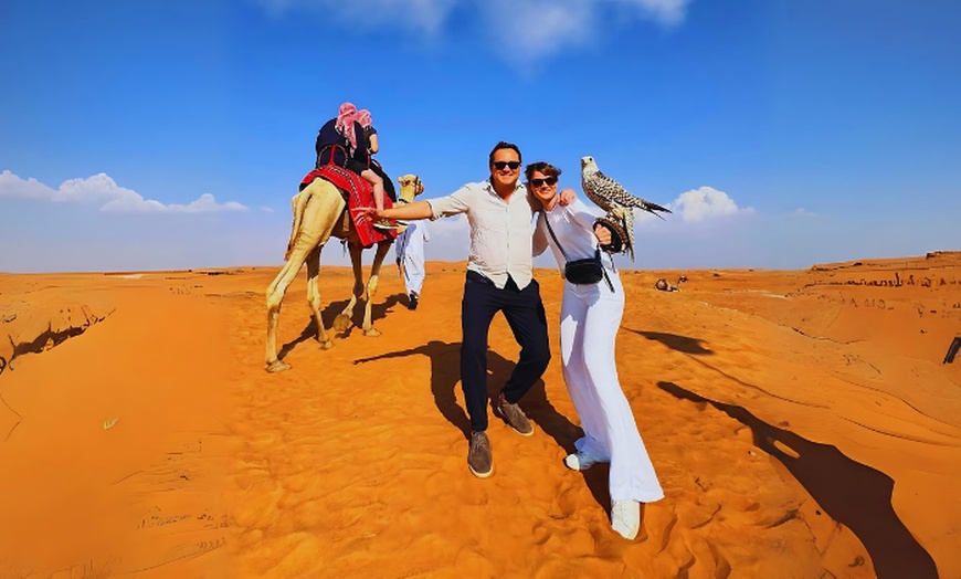 Image 1: Adventure Awaits: Abu Dhabi Desert Safari with Dinner & Live Shows 