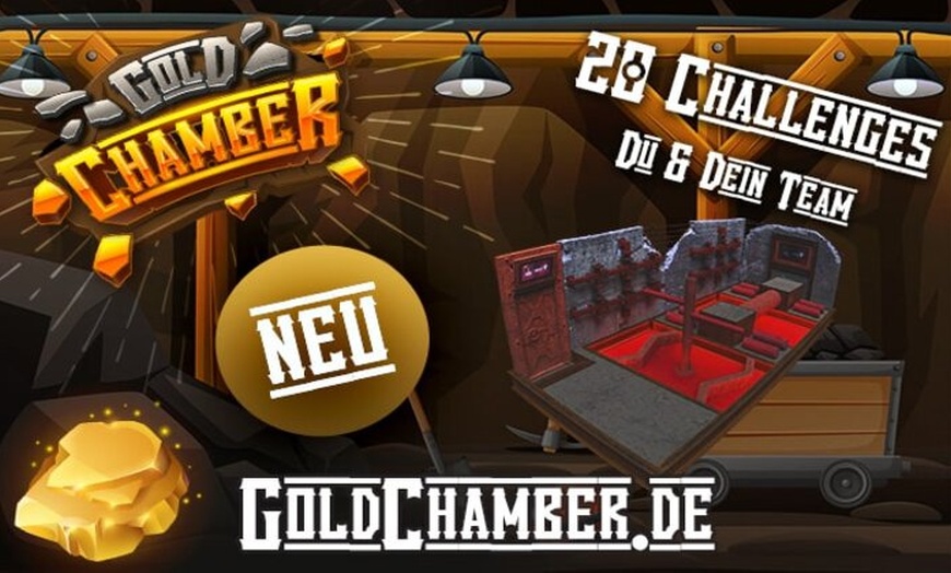 Image 13: 60 oder 90 Min. Gold Chamber Spielzeit & 10 € Arcade-Guthaben 