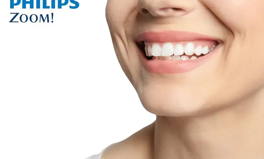 Image 1: One-Hour Phillips Zoom In-Office Laser Teeth Whitening with Consultation at Green Dental ( 40%