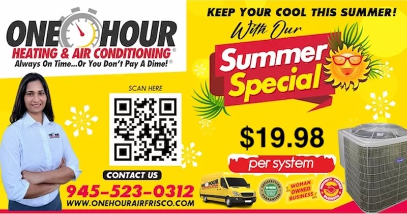 Seasonal HVAC Maintenance For Optimal Performance @ One Hour Heating & Air Conditioning Of Frisco: Up to 78% Off - Primary Image