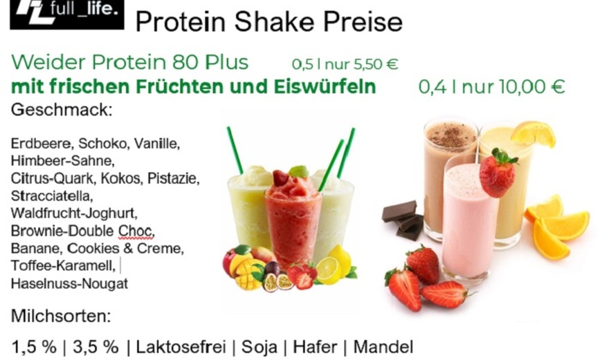 Image 1: Bis zu 38% Rabatt auf Milchshakes bei Full-Life.Shop