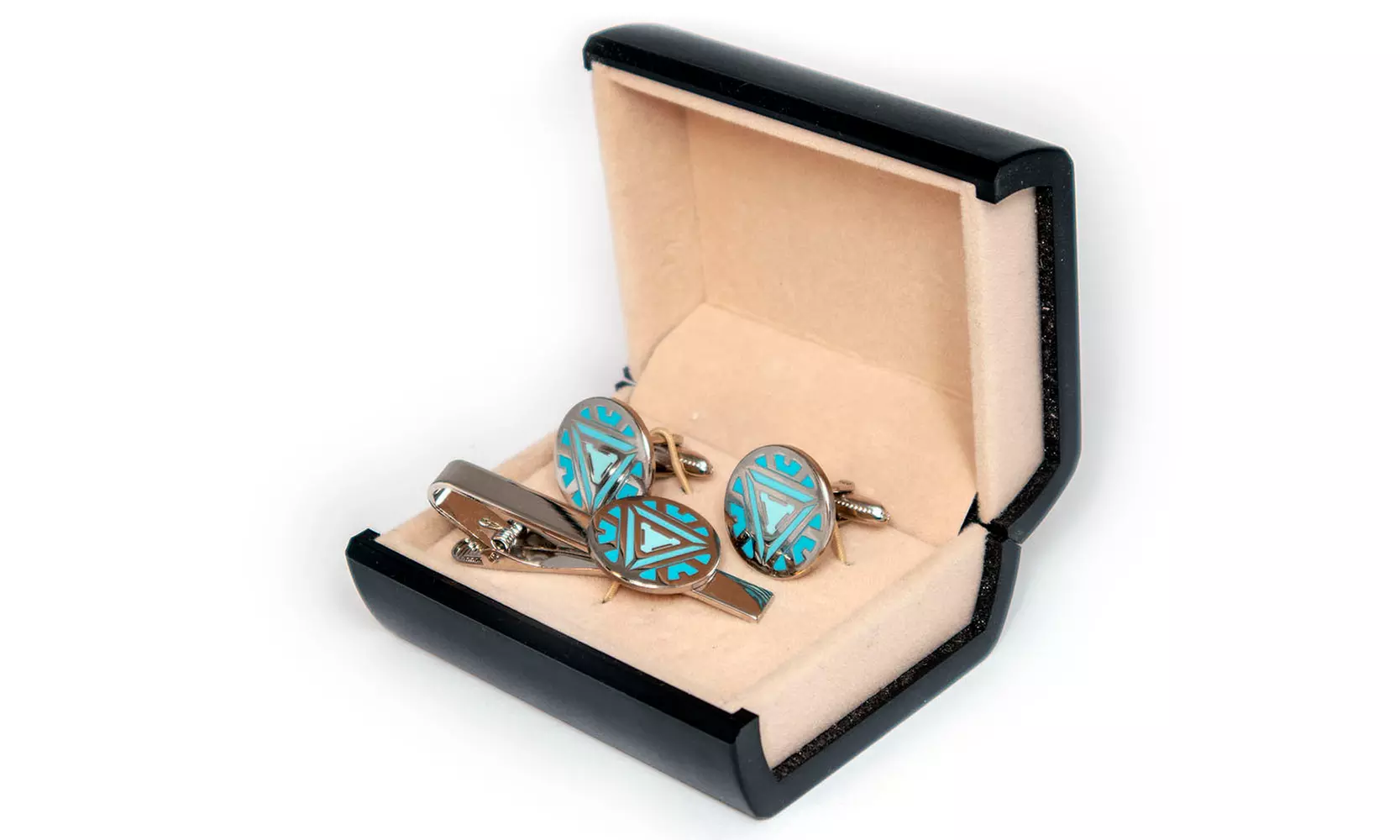 Arc Reactor Cufflinks and Tie Clip Set for Pop Culture Fans