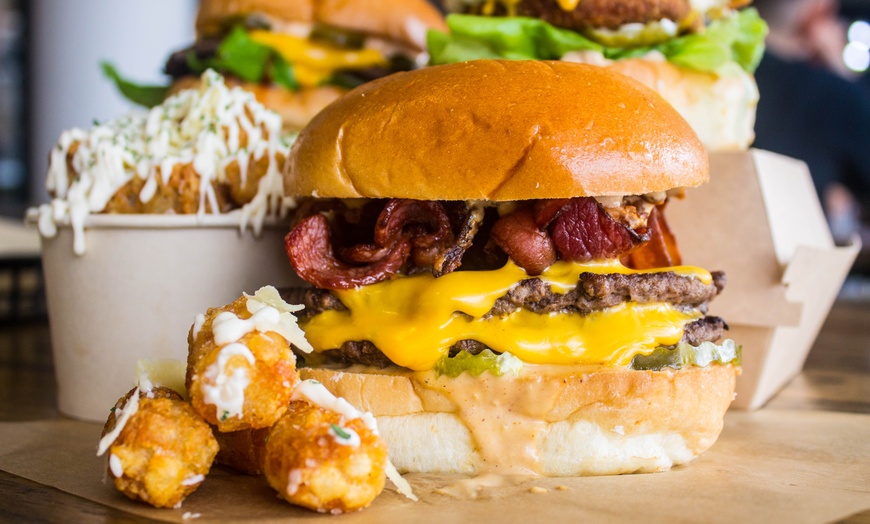 Image 1: Burger Feast with Loaded Fries and Milkshake for up to Four People