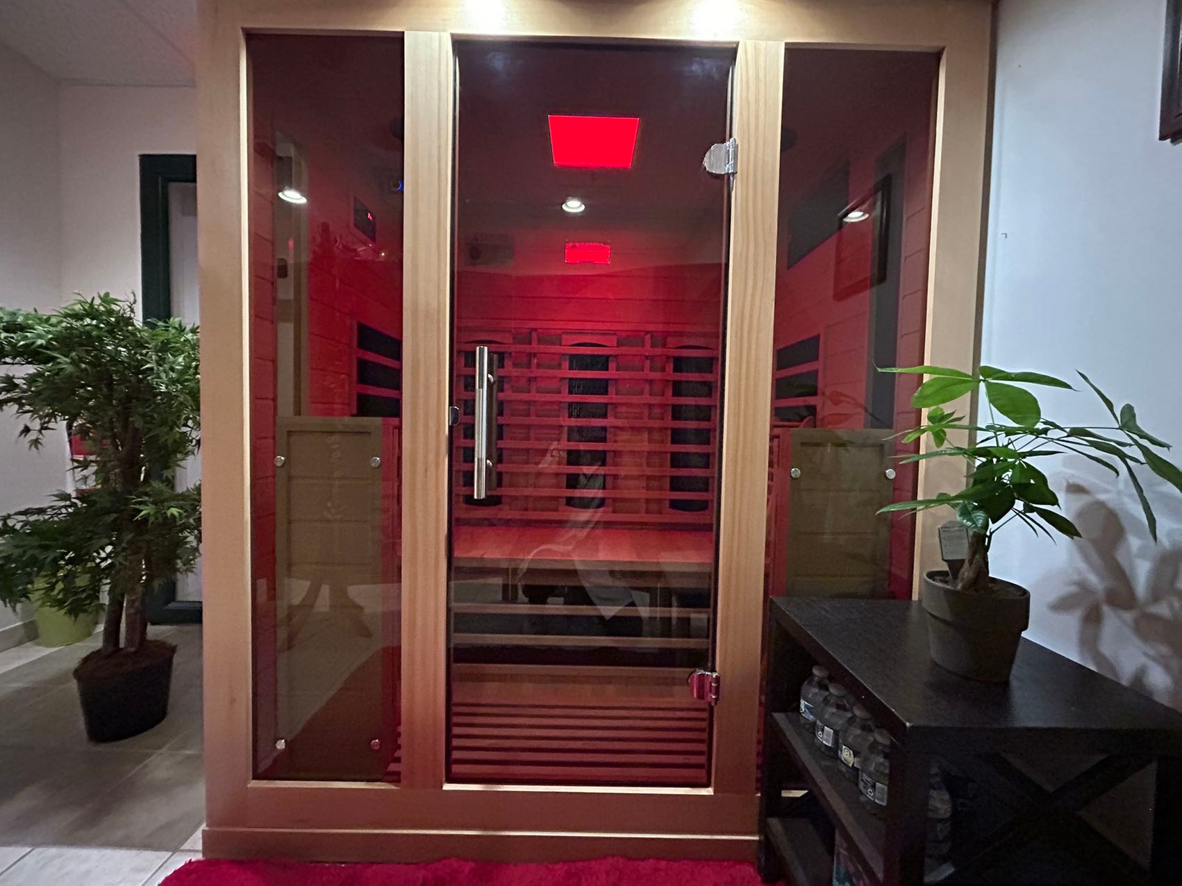 Private Infrared Sauna Experience with Lighting and Music Options