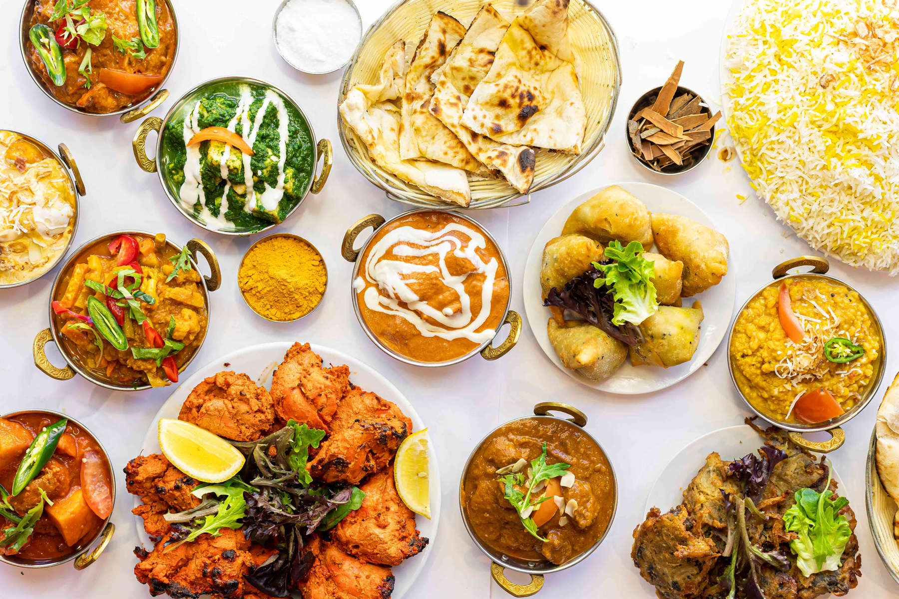 Three-Course Indian Meal with a Platter of Sides