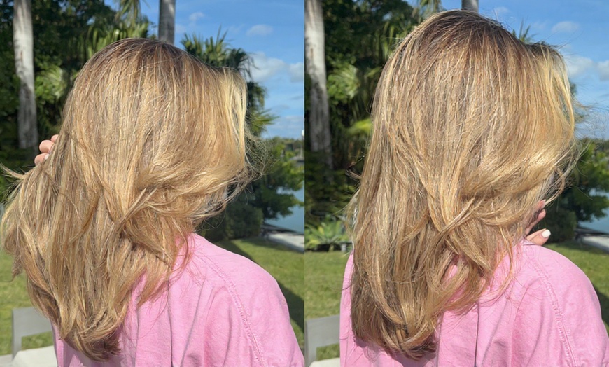 Image 2: Premium Hair Color, Highlights & Brazilian Blowout Styling Packages