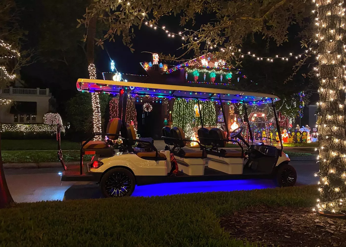 Holiday Lights Golf Cart Tour - Tampa's Festive Neighborhoods