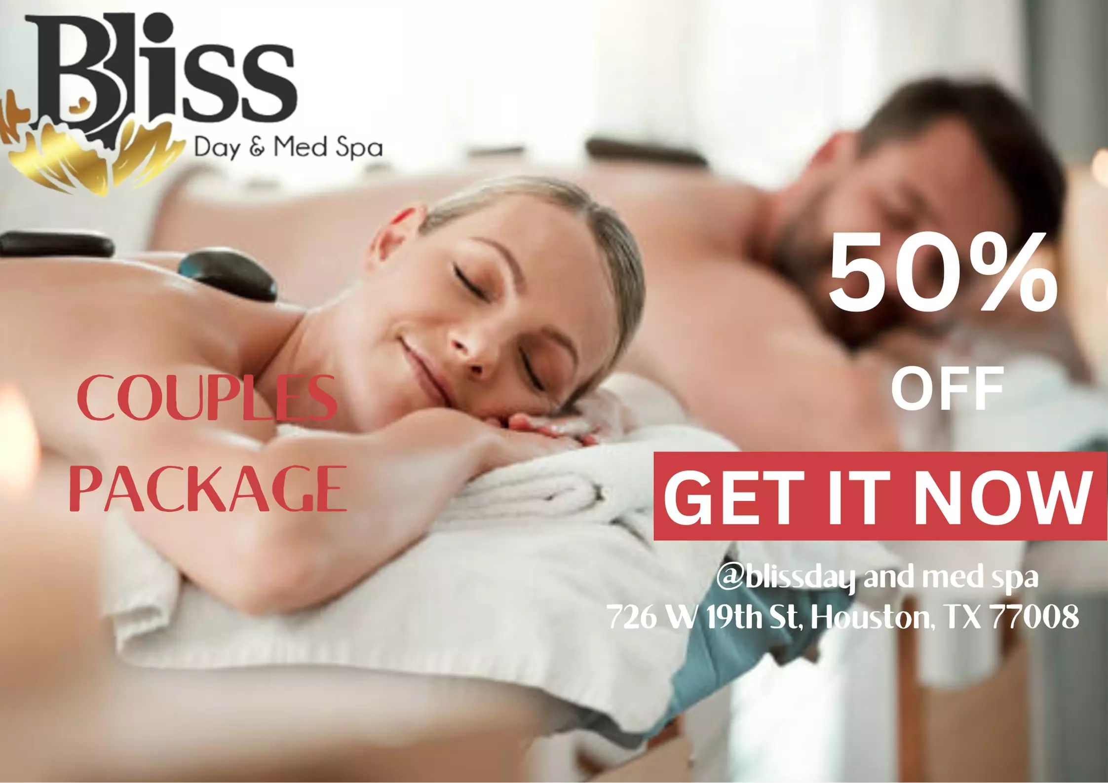 Relax with Facial & Massage Pampering Packages at Bliss Day and Med Spa (Up to 50% Off) - Primary Image
