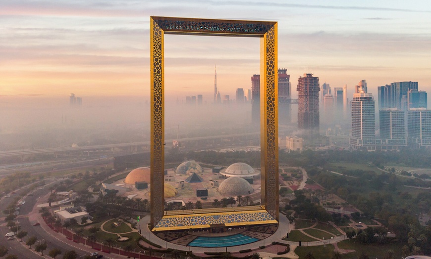Image 1: Experience Dubai Frame and Desert Safari Tour