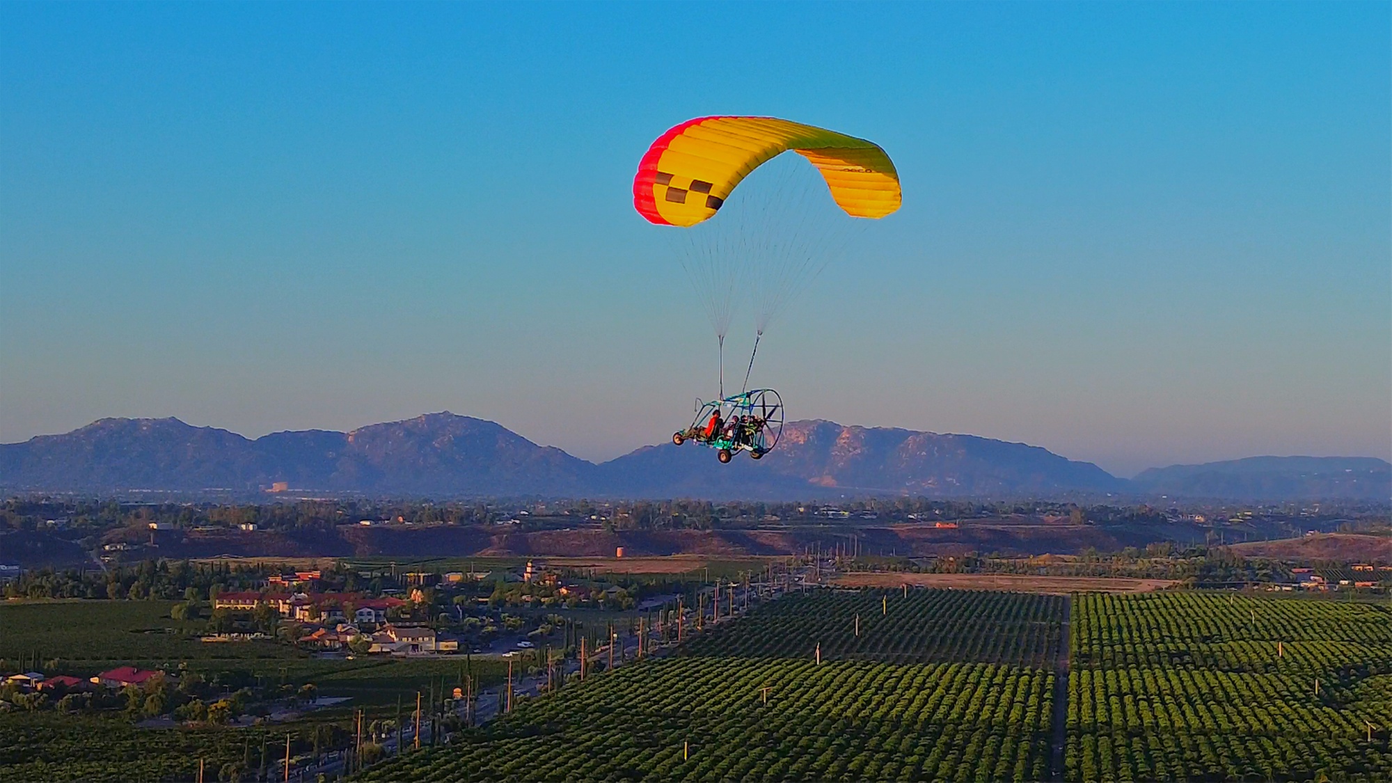 Experience Aerial Antics Paraflight's Tandem Paramotor Flights for 2, with options up to 20% off