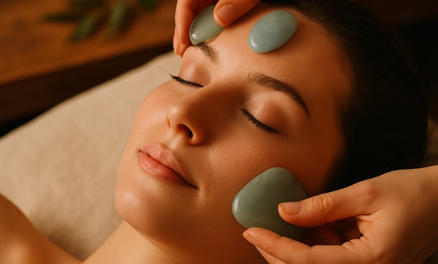 Image 1: Massage du visage aux pierres froides de 45 minutes