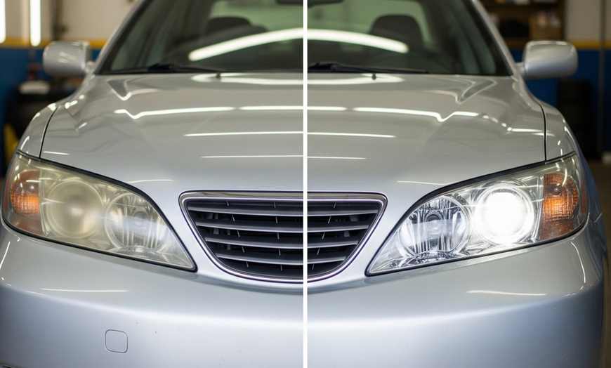 Image 1: Drive Brighter and Safer: Headlight Restoration for One or Two Lenses