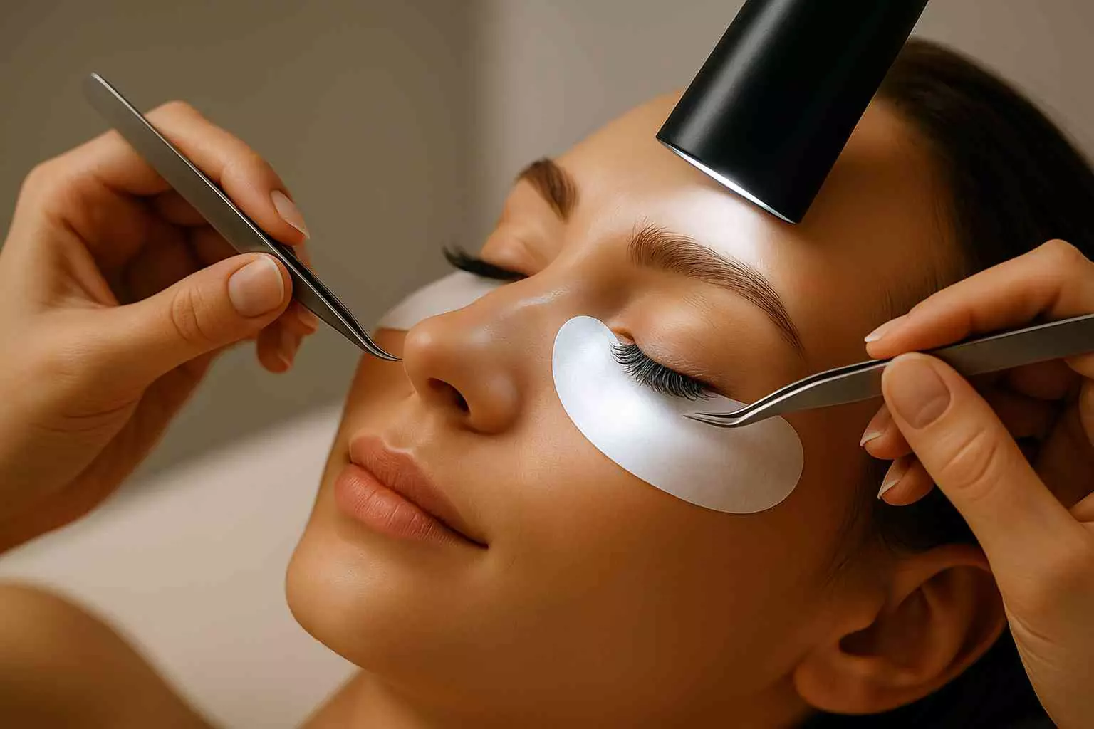 Get Glam w/ One Premium LED Lash Extensions Classic or Hybrid Full Set