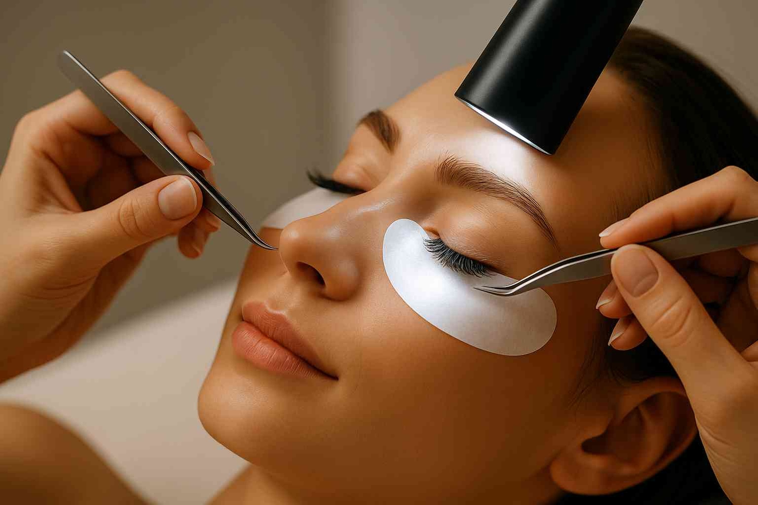 Get Glam w/ One Premium LED Lash Extensions Classic or Hybrid Full Set