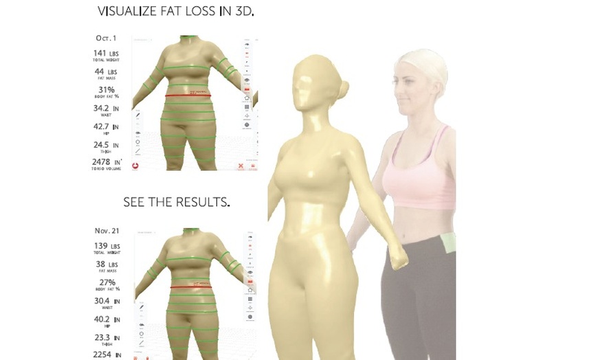 Image 2: Discover a 3D Full-Body Composition Scan w/ or w/o 1 Tailored Training