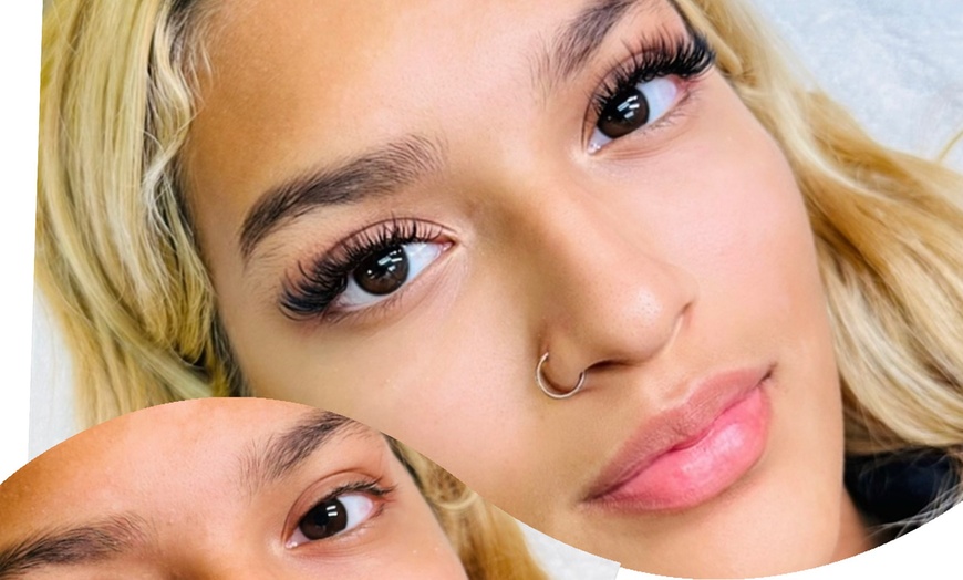 Image 2: Full Set Hybrid or Volume Eyelash Extensions w/ Optional 2 Week Fill 