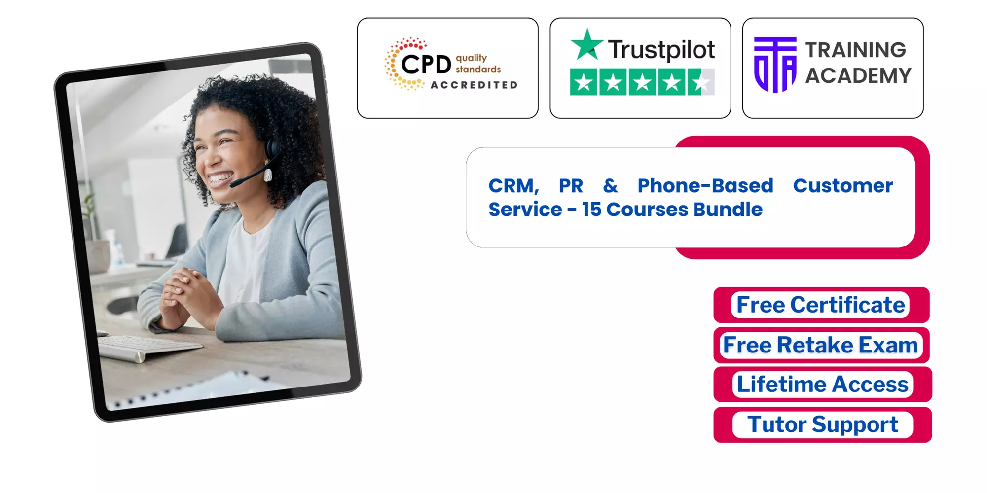 15-Course Bundle- CRM, PR & Phone-Based Customer Service or Lifetime Membership to 2000+ Courses (Up to 58% Off) - Primary Image