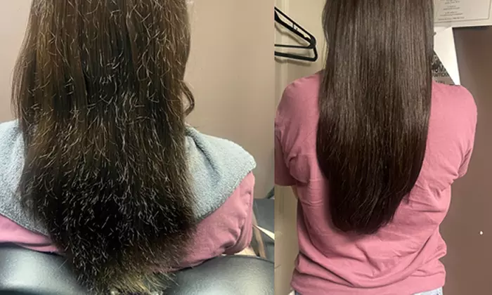 Smooth, Frizz-Free Hair with Brazilian Blowout or Keratin Treatment