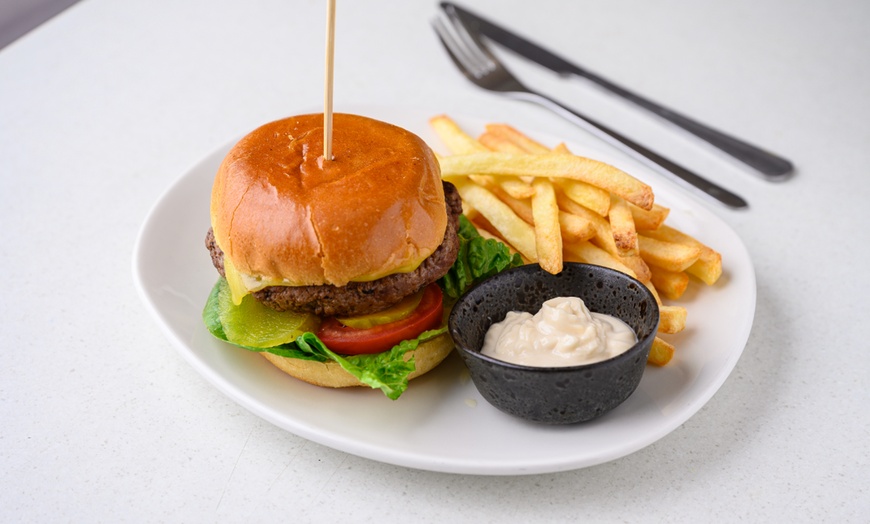 Image 13: Satisfying Burger with Chips for One with Optional Drink for Two