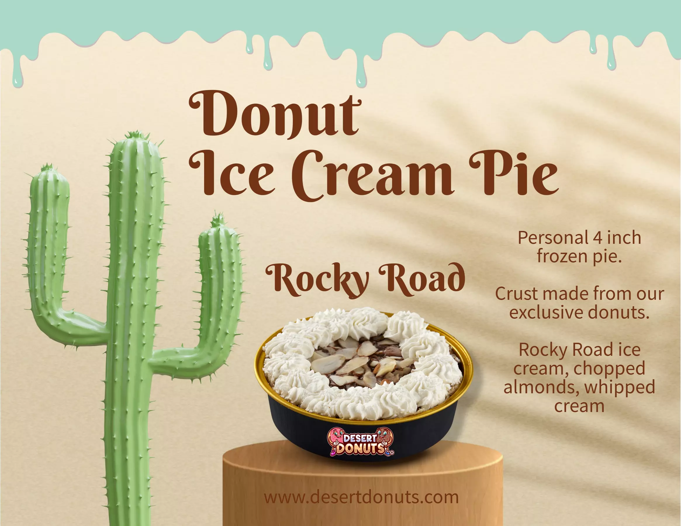 50% off One 4-Inch Donut Ice Cream Pie - 8 Flavors to Choose From
