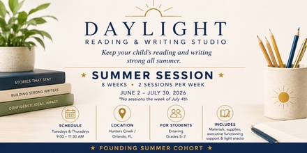 One Week of Daylight’s Summer Reading & Writing Studio (Materials Included) - Daylight Academic Coaching in Kissimmee, FL
