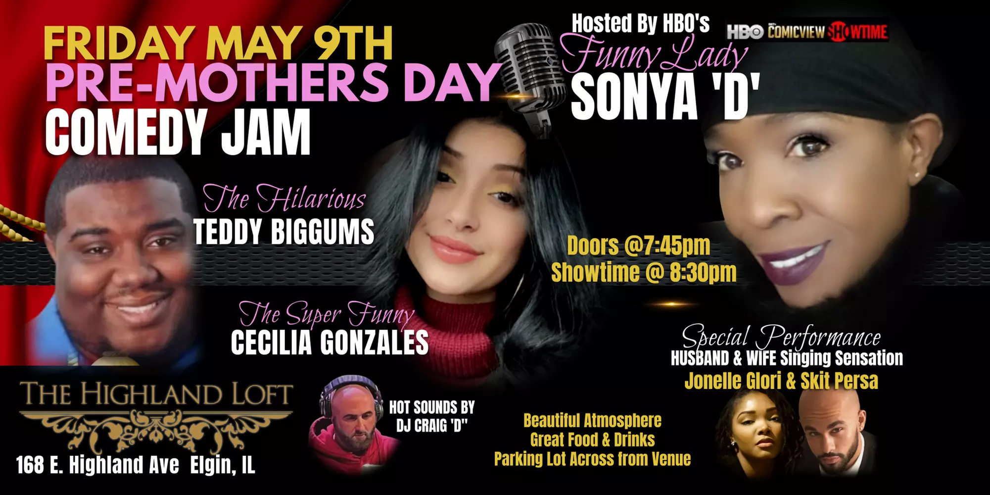 Pre-Mothers Day Date Night Comedy Jam - Highland Loft. Elgin. IL on MAY 9 2025 - Primary Image