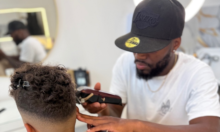 Image 1: Haircut or Skin Fade with Optional Express Hot Towel Shave