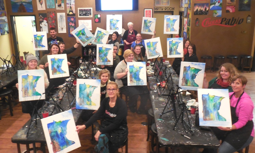 Image 8: Unleash Your Inner Artist at Painting Class w/ Chips & Bottled Water for 1 or 2 at Cheers Pablo at Up to 38% Off