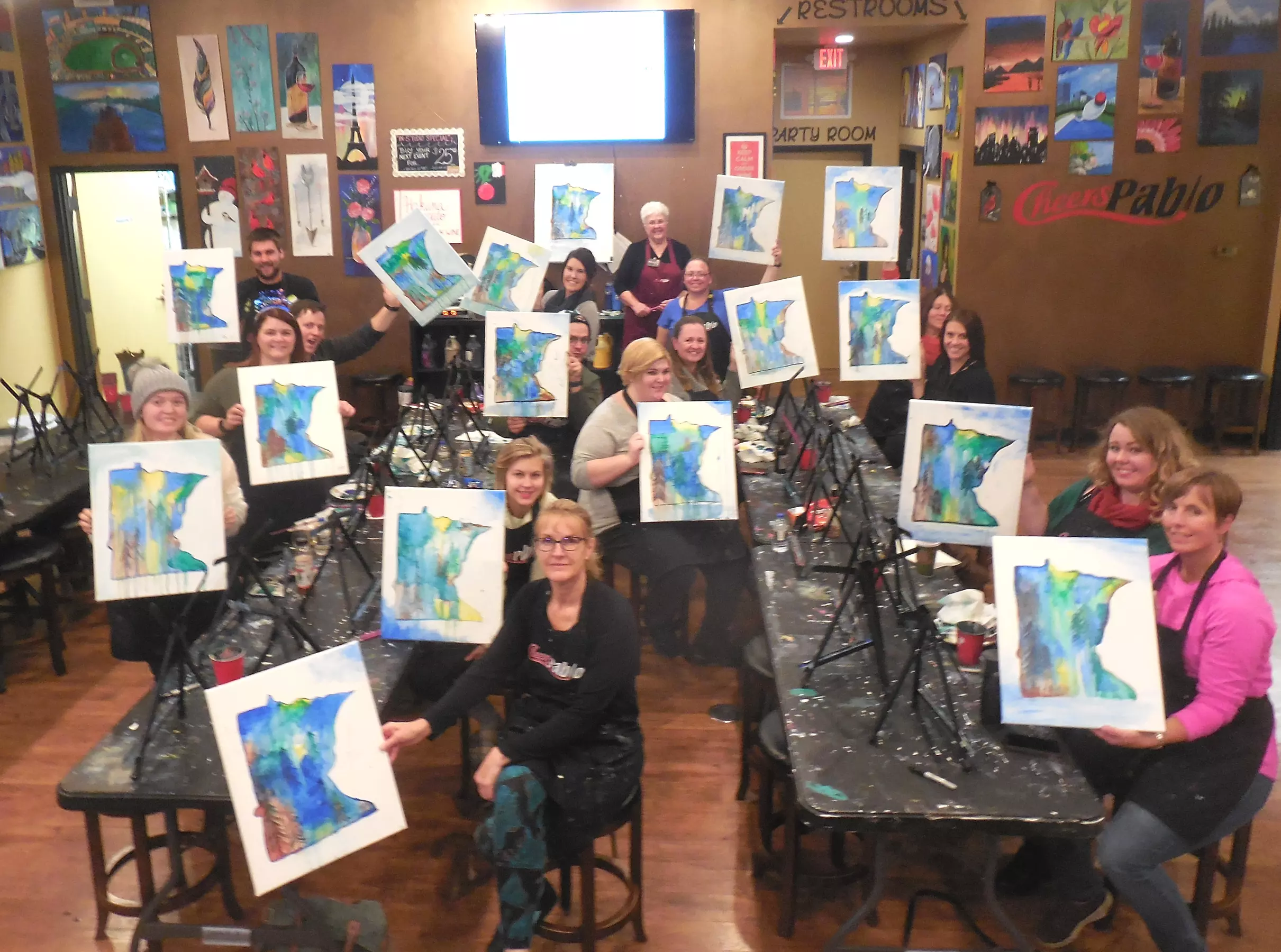 Unleash Your Inner Artist at Painting Class w/ Chips & Bottled Water for 1 or 2 at Cheers Pablo at Up to 38% Off