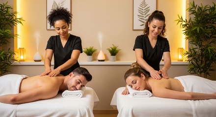Couples Full Body Therapy  60 Minute Massage with Hot Stones and Aromatherapy - Naturale Touch SpaTique