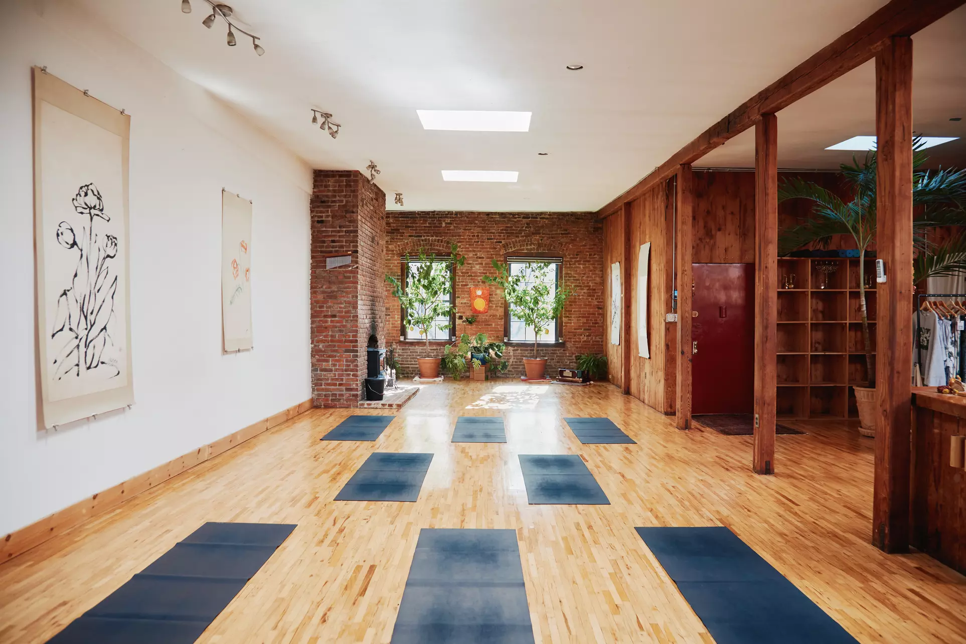 Drop in for a Yoga Class with a Cozy Fireplace Setting