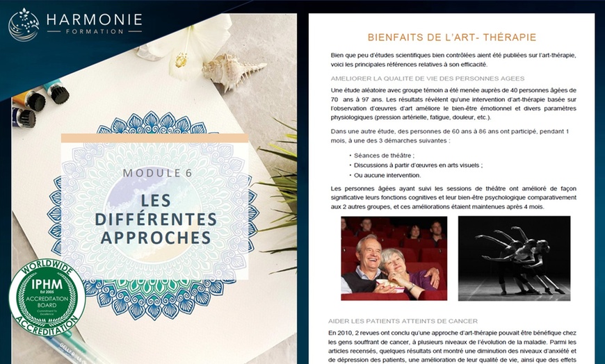 Image 3: Formation en ligne en art thérapie avec Harmonie Formation