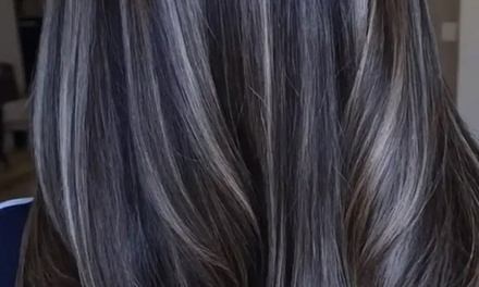 Roots touchup with blowout - Crystal Glow Salon Spa