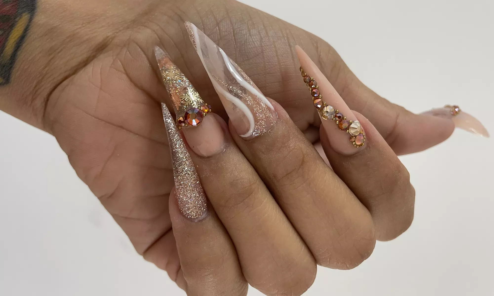 Short Acrylic Set, Gel Pedicure or Deluxe Manicure with Nail Design