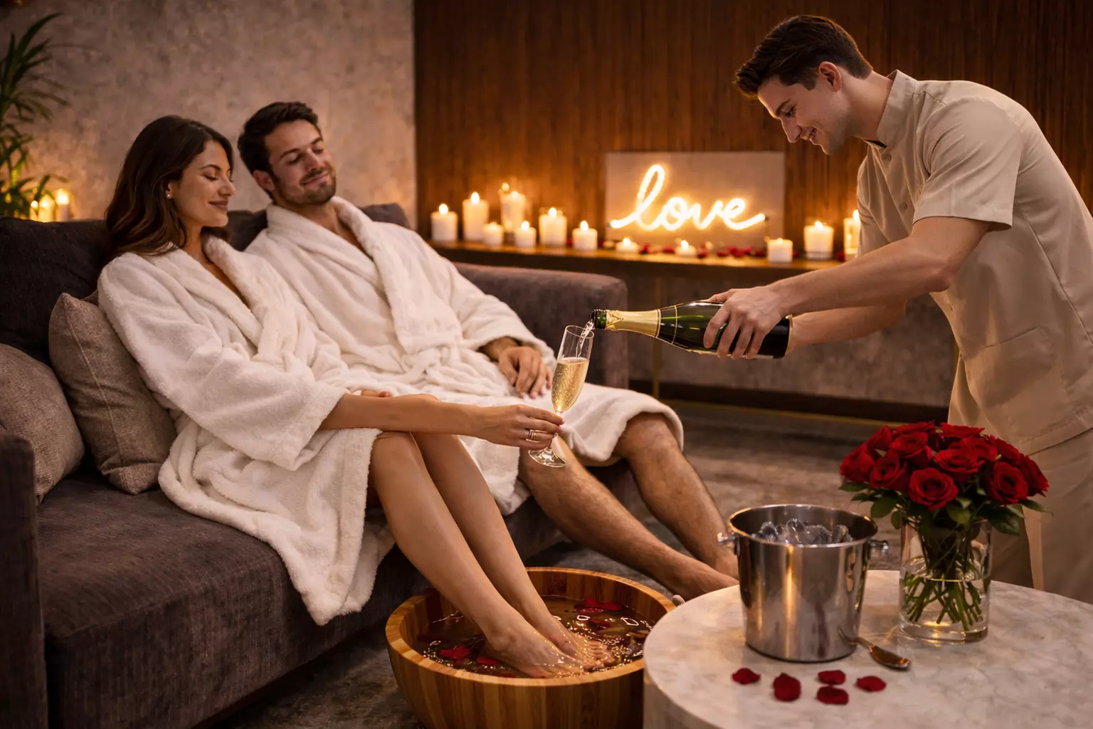 Ritual Amor Eterno: masaje en pareja, facial, luz led, cava y bombones