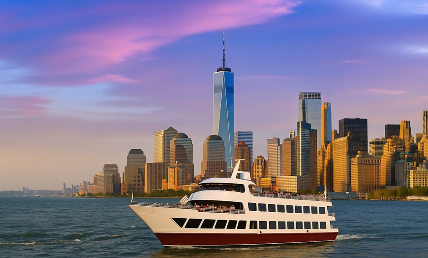 Image 1: Enjoy a Scenic NYC Evening Cruise with Iconic Views During Sunset
