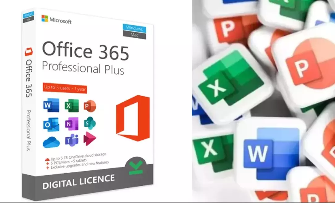 Microsoft Office 365 Professional Plus For 5 Devices, Lifetime ACTIVATION PCs / MAC Up to 90% Off - Primary Image