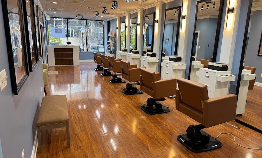 Image 1: Transform Your Look with Stunning Haircut, Highlights, and more! 