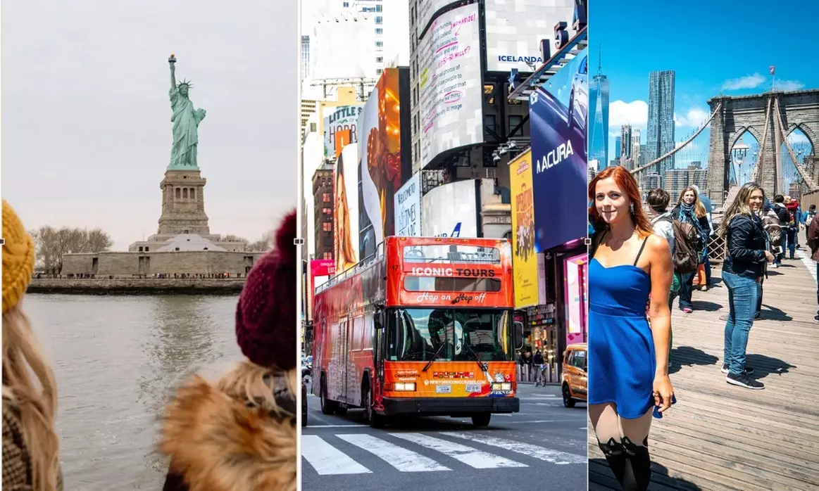 3 Tours-1 Pass: Guided NYC Bus, Liberty Statue Cruise & Walking Tour