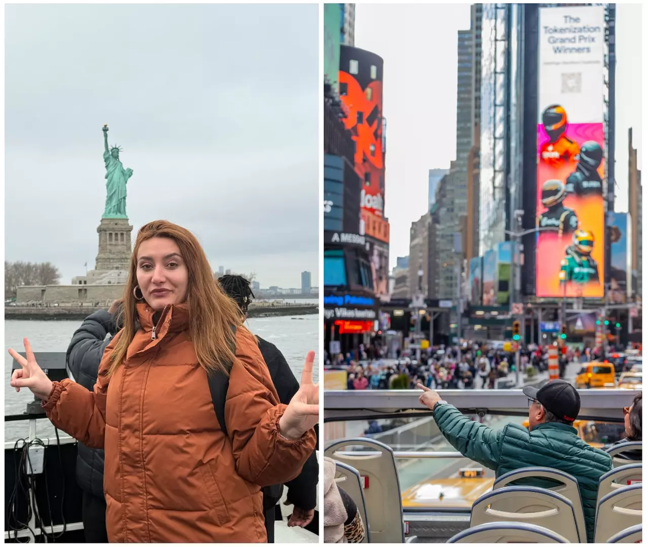 Express Sightseeing Bus Tour with Statue of Liberty Boat Cruise Combo