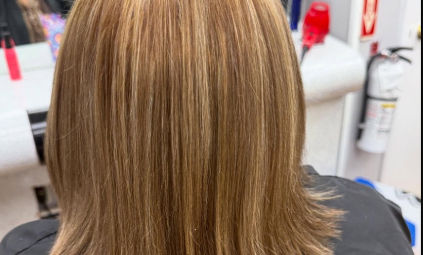 Image 2: Balayage, Partial, or Full Highlights with Conditioning & Blowdry